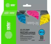 Картридж струйный Cactus CS-3YL78AE 912 пурпурный (5мл) для HP OfficeJet 8010/8012/8013/8014/8015/8020/8025