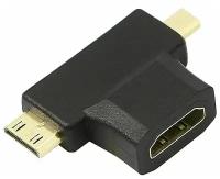 Видео адаптер KS-361переходник HDMI на miniHDMI и microHDMI - насадка для кабеля