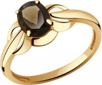 Кольцо Diamant online золото, 585 проба, раухтопаз