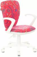 Кресло детское Бюрократ KD-W10AXSN, на колесиках, ткань, розовый [kd-w10axsn/stick-pk]