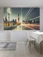 Классические шторы JoyArty "Лондонский час", серия Oxford DeLux, 2 полотна 145x180 см