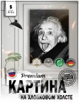 Картина на стену для интерьера "Эйнштейн" на натуральном холсте 38*55 см