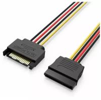 Vention Кабель SATA 15 pin M (папа)SATA 15 pin F(мама) 30см, удлинитель питания Сата для жестких дисков арт. KDABY