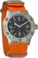 Мужские наручные часы Восток Командирские 350504-orange, нейлон, оранжевый