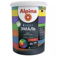 Эмаль Alpina Аква Эмаль глянцевая База 1, 1 (A/BW), глянцевая, белый, 1.1 кг, 0.9 л