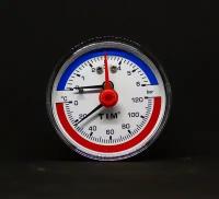 Термоманометр аксиальный (горизонтальный) 63мм на 6 бар "(0℃ - 120℃)