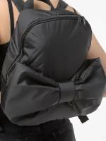 Рюкзак женский маленький тканевый городской с бантом черный