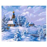 Белоснежка Картина по номерам "Зима в деревне" 40х50 см (137-AB)