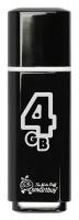 Флеш-диск 4 GB, комплект 3 шт., SMARTBUY Glossy, USB 2.0, черный, SB4GBGS-K