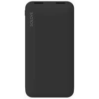 Внешний аккумулятор Power Bank SOLOVE 10000mAh Type-C с 2xUSB выходом, кожаный чехол (001M+ Black), черный