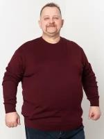 Пуловер мужской большого размера бордового цвета, размер 74-76