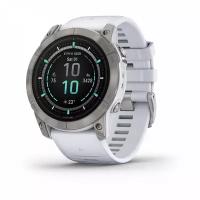 Часы Garmin EPIX PRO (Gen 2) 010-02804-11 Sapphire Edition 51 мм, титановый белый, DLC, белый силиконовый ремешок 2023