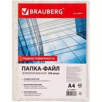 Папки-файлы перфорированные A4 Brauberg 226831 комплект 100шт, гладкие, 0.045мм