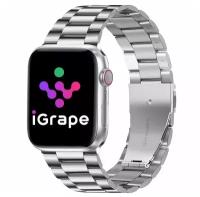 Ремешок из нержавеющей стали для Apple Watch 38/40/41 мм, iGrape (Серебряный)