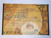 Сервировочная салфетка из бамбука с рисунком "Кофе" 30*45 см