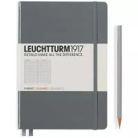 Записная книжка Leuchtturm Medium A5 в клетку глубокий серый 251 стр