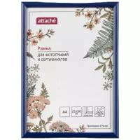 Рамка пластиковая Attache 21х30 см, (A4) ПЭТ, синяя