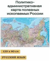 Карта полезных ископаемых России 120*80 см