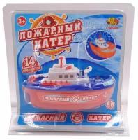 Катер ABtoys пожарный с водометами (C-00206), красный/синий/белый