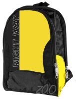 Рюкзак NAZAMOK 2 отдела на молниях, черно-желтый, Right way