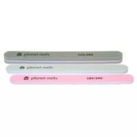 Planet nails Набор пилок 20256, 180/240/220/280 грит, 3 шт., 3 шт., разноцветные