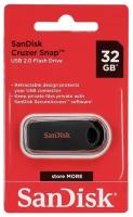 Флеш накопитель 32GB SanDisk CZ62 Cruzer Snap, USB 2.0, Black SDCZ62-032G-G35