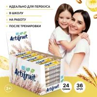 Actifruit Актифрут Злаковый мюсли батончик для здорового перекуса, полезные сладости, Банан, 36 шт