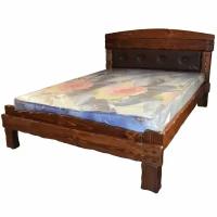 Кровать деревянная ммк-древ "Барин 2" мягкая спинка 180*200 светлый орех