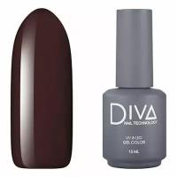 Гель-лак для ногтей Diva Nail Technology плотный, темный, насыщенный, коричневый, 15 мл