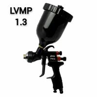 Краскопульт пневматический LVMP Дюза 1.3 (профессиональный краскораспылитель) IMS Spray gun с верхним пластиковым бачком и быстросъмом для шланга