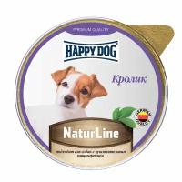 Happy Dog Natur Line полнорационный влажный корм для собак и щенков, паштет с кроликом, в ламистерах - 125 г х 10 шт