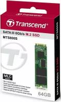 Накопитель SSD Transcend TS64GMTS800S 800S /SATA III/64GB /Скорость чтения 500МБайт/с Скорость записи 450МБайт/с