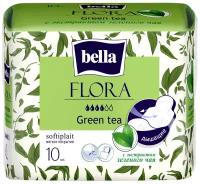 Bella прокладки Flora green tea, 4 капли, 10 шт