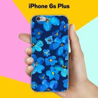 Силиконовый чехол на Apple iPhone 6s Plus Синие цветы / для Эпл Айфон 6С Плюс