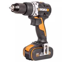 Дрель-шуруповерт ударная аккумуляторная WORX WX352.1, 60Нм, 20В, бесщеточная, 4Ач x2, ЗУ 2А, кейс