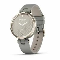 Умные часы Garmin Lily Classic Cream Gold Stainless Bezel with Braloba Gray Leather Band