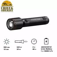 Фонарь ручной Led Lenser P6R Core, 900 лм, черный, 502179