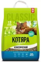 Котяра Наполнитель минеральный комкующийся "Котяра", классический, 20 л