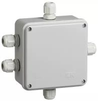 Коробка КМ41330 распаячная для о/п 100х100х50 мм IP55 (RAL7035, гермовводы PG9 5 шт), IEK UKO10-100-100-050-K51-55 (1 шт.)