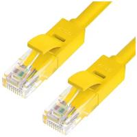 Кабель LAN для подключения интернета GCR cat5e RJ45 UTP 2м патч-корд patch cord шнур провод для роутер smart TV ПК желтый литой