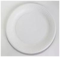 Тарелка 230мм белая, картон (100 шт/упак, 800 шт/кор)