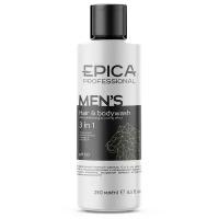 EPICA Professional Men's 3 in 1 Универсальный мужской шампунь для волос и тела, 250 мл