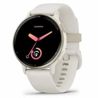 Умные часы Garmin vivoactive 5 Cream gold aluminium bezel with ivory case and silicone band (010-02862-11)