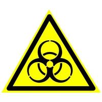 Предупреждающий знак W16 "Осторожно. Биологическая опасность (инфекционные вещества)" b50 пленка, уп. 20 шт