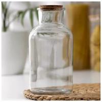 Бутыль стеклянная для соусов и масла с пробковой крышкой Доляна «Парфе», 1,2 л, 10×20,5 см