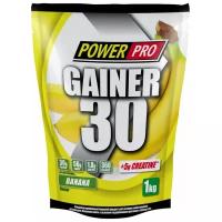 Power pro Углеводно-белковая смесь с высоким содержанием протеина "Гейнер 30" со вкусом банана, 1кг