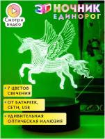 Ночник 3Д светодиодный, светильник ночной детский настольный для дома, LED лампа для сна ребёнку