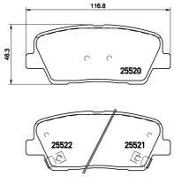 BREMBO P30063 Колодки тормозные, комплект задний