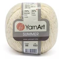 Пряжа для вязания YarnАrt 'Summer' 100гр 350м (70% хлопок, 30% вискоза) (06 молочный), 4 мотка