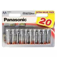 Батарейки (20шт) алкалиновые PANASONIC LR6 AA 1.5В